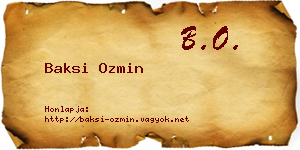 Baksi Ozmin névjegykártya